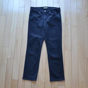 Levis Black Denim Jeans Classic Straight Leg Size 12 Black Label